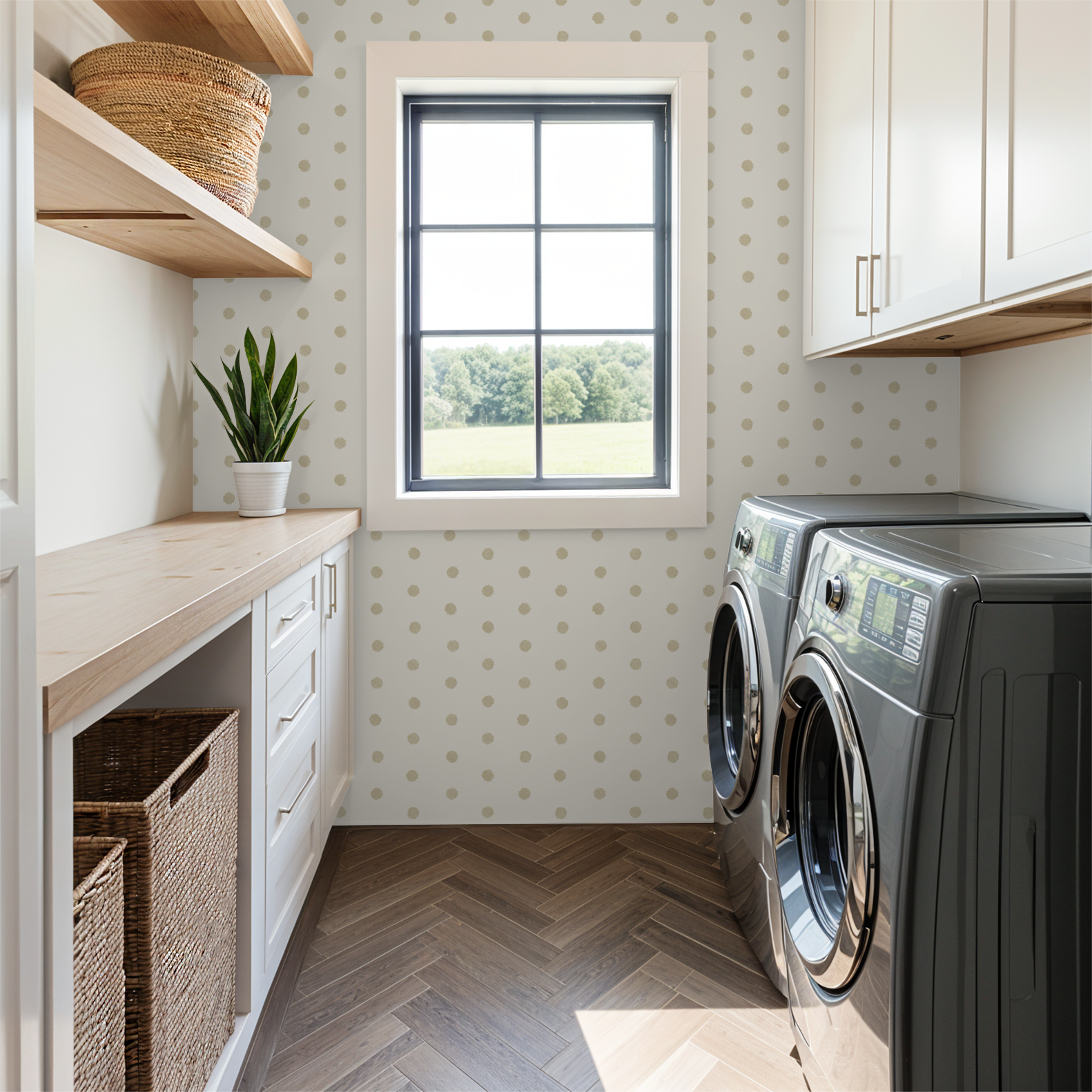 Block Printed Bursts (Dune & Bone)