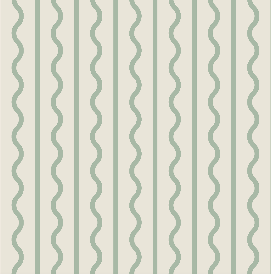 Squiggle & Stripe (Bone & Sage)