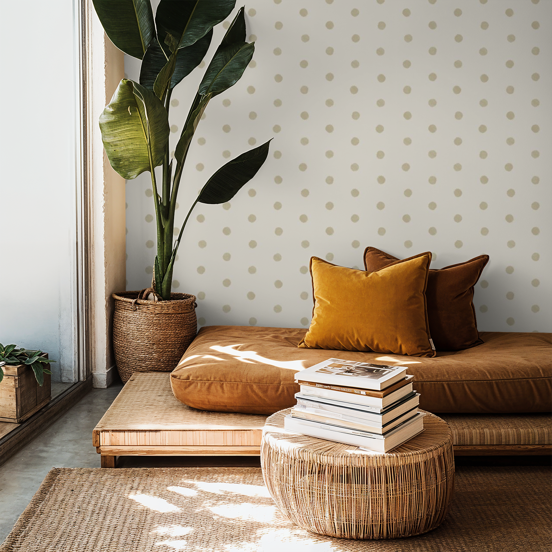 Block Printed Bursts (Dune & Bone)