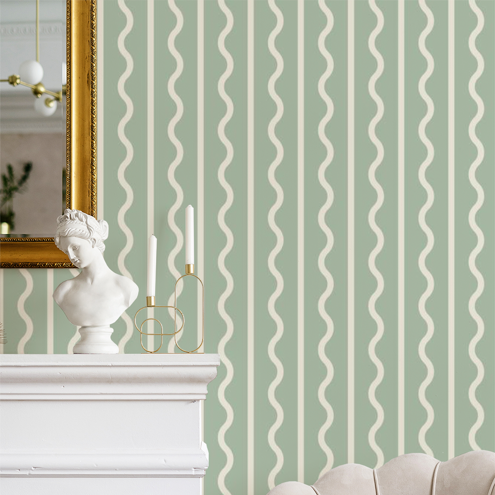 Squiggle & Stripe (Sage & Bone)