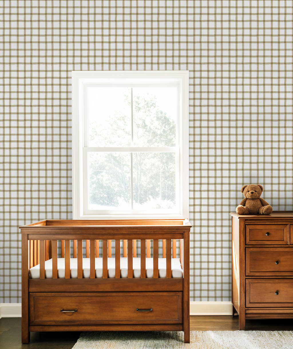 Block Printed Plaid (Bone)