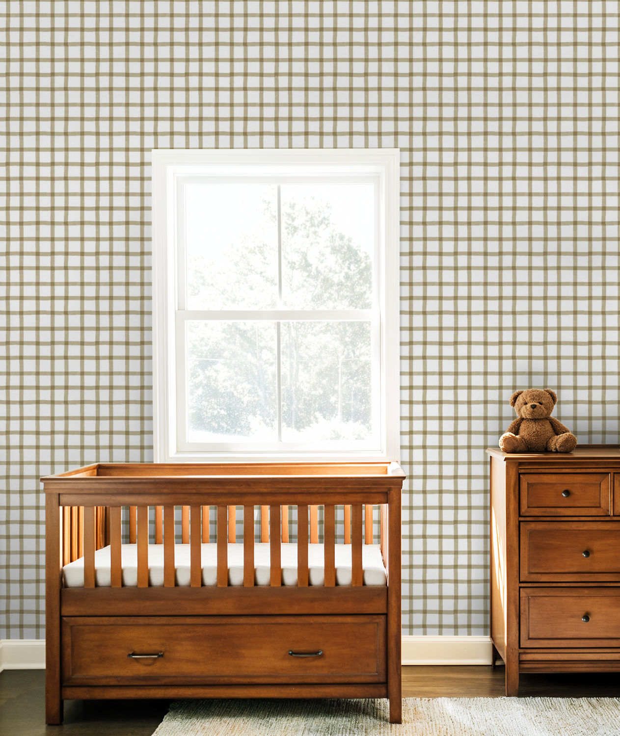 Block Printed Plaid (Bone)