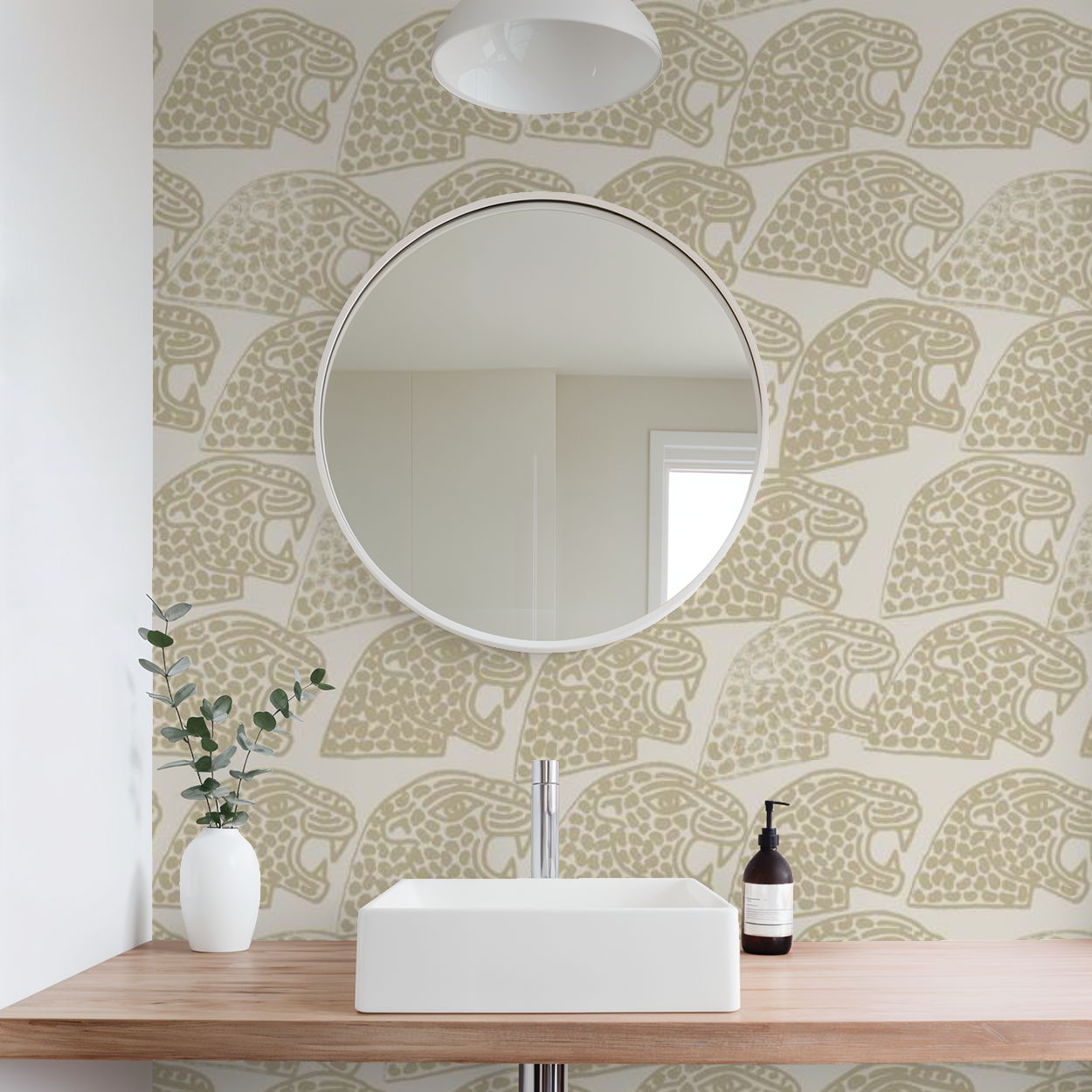 Block Printed Leopard (Bone)